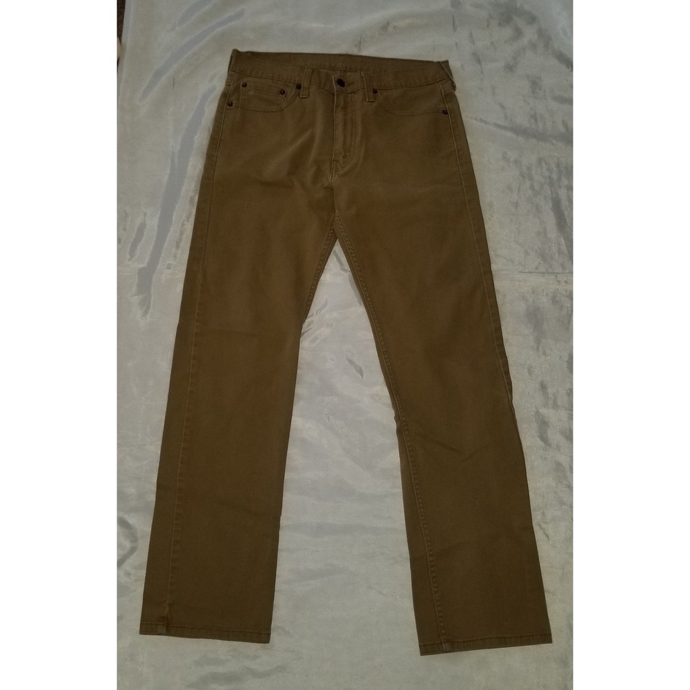 Levi's‎ 513 Slim Straight Pants 30x32 Brown Stretch Denim Casual Five-Pocket